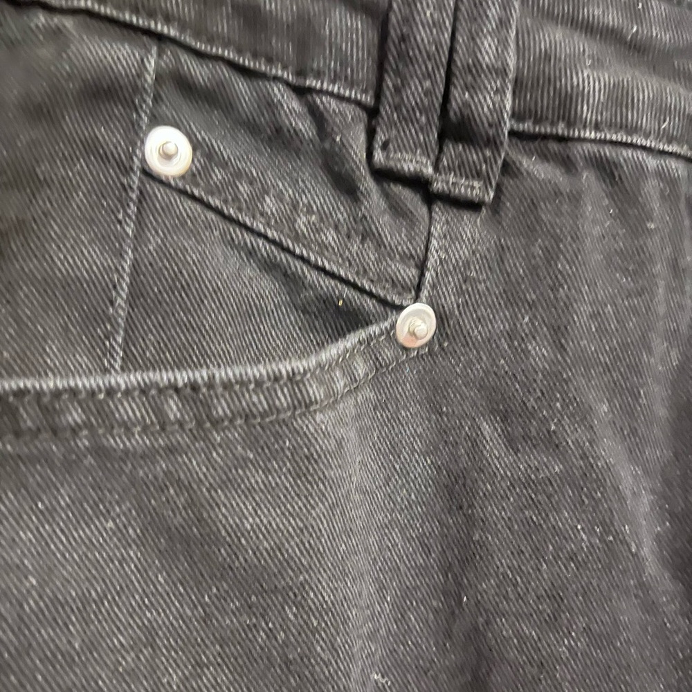 Black Denim Wide-Leg Pants. Size XS/S. - Picture 5 of 7